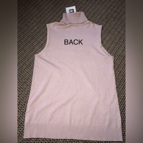 💗NEW! Anne Klein Blush Pink/Mauve Sleeveless Turtleneck Sweater - Picture 8 of 9